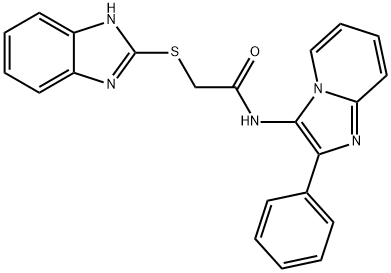 2-(1H-benzimidazol-2-ylsulfanyl)-N-(2-phenylimidazo[1,2-a]pyridin-3-yl)acetamide Struktur