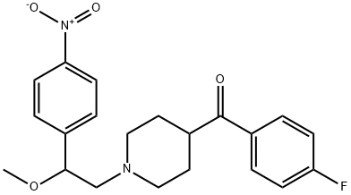 Methanone, (4-fluorophenyl)[1-[2-methoxy-2-(4-nitrophenyl)ethyl]-4-piperidinyl]- Struktur