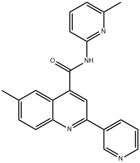 6-methyl-N-(6-methylpyridin-2-yl)-2-pyridin-3-ylquinoline-4-carboxamide Struktur