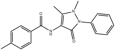 N-(1,5-dimethyl-3-oxo-2-phenyl-2,3-dihydro-1H-pyrazol-4-yl)-4-methylbenzamide Struktur