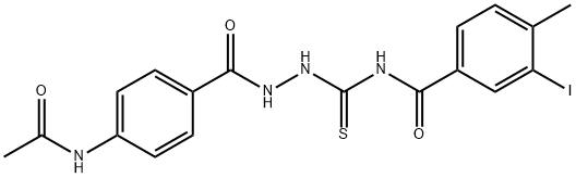 N-({2-[4-(acetylamino)benzoyl]hydrazino}carbonothioyl)-3-iodo-4-methylbenzamide Struktur