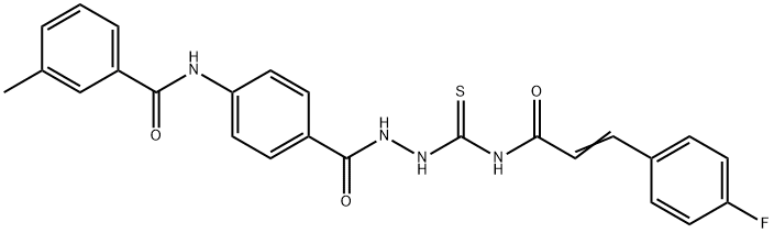 N-(4-{[2-({[3-(4-fluorophenyl)acryloyl]amino}carbonothioyl)hydrazino]carbonyl}phenyl)-3-methylbenzamide Structure