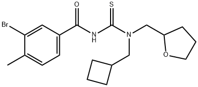 3-bromo-N-{[(cyclobutylmethyl)(tetrahydro-2-furanylmethyl)amino]carbonothioyl}-4-methylbenzamide Struktur