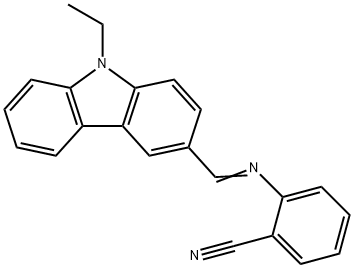 2-{[(9-ethyl-9H-carbazol-3-yl)methylene]amino}benzonitrile Struktur