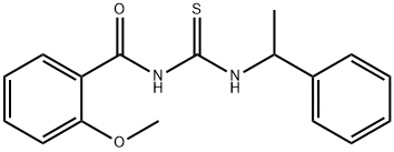 2-methoxy-N-{[(1-phenylethyl)amino]carbonothioyl}benzamide Struktur