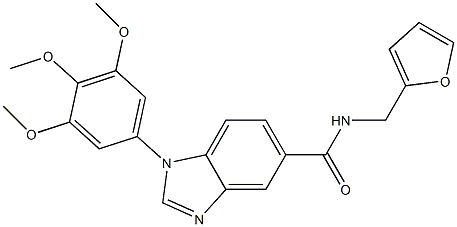 N-(2-furylmethyl)-1-(3,4,5-trimethoxyphenyl)benzoimidazole-5-carboxamide Struktur