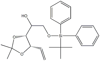 (R)-2-(tert-butyldiphenylsilyloxy)-1-((4R,5S)-2,2-dimethyl-5-vinyl-1,3-dioxolan-4-yl)ethanol Struktur