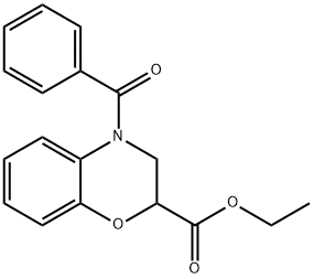 ethyl 4-benzoyl-3,4-dihydro-2H-1,4-benzoxazine-2-carboxylate Struktur