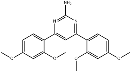 4,6-bis(2,4-dimethoxyphenyl)pyrimidin-2-amine Struktur