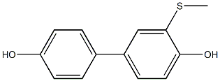 [1,1'-Biphenyl]-4,4'-diol,3-(methylthio)- Struktur