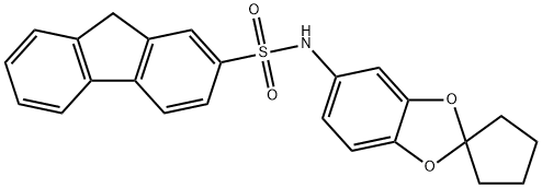 N-(spiro[1,3-benzodioxole-2,1'-cyclopentan]-5-yl)-9H-fluorene-2-sulfonamide Struktur