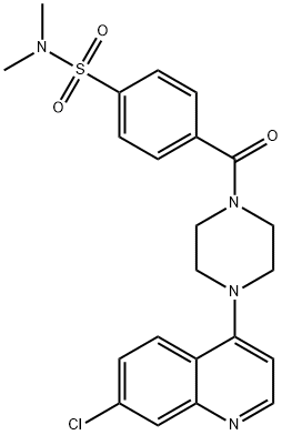 4-{[4-(7-chloroquinolin-4-yl)piperazin-1-yl]carbonyl}-N,N-dimethylbenzenesulfonamide Struktur