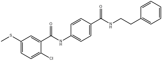 2-chloro-5-(methylsulfanyl)-N-{4-[(2-phenylethyl)carbamoyl]phenyl}benzamide Struktur