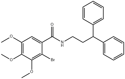 2-bromo-N-(3,3-diphenylpropyl)-3,4,5-trimethoxybenzamide Struktur