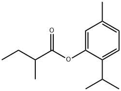 Butanoic acid, 2-methyl-, 5-methyl-2-(1-methylethyl)phenyl ester Struktur