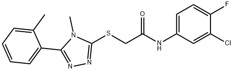 N-(3-chloro-4-fluorophenyl)-2-{[4-methyl-5-(2-methylphenyl)-4H-1,2,4-triazol-3-yl]sulfanyl}acetamide Struktur