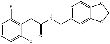 N-(1,3-benzodioxol-5-ylmethyl)-2-(2-chloro-6-fluorophenyl)acetamide Struktur