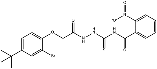 N-({2-[(2-bromo-4-tert-butylphenoxy)acetyl]hydrazino}carbonothioyl)-2-nitrobenzamide Struktur