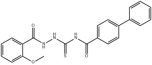 N-{[2-(2-methoxybenzoyl)hydrazino]carbonothioyl}-4-biphenylcarboxamide Struktur