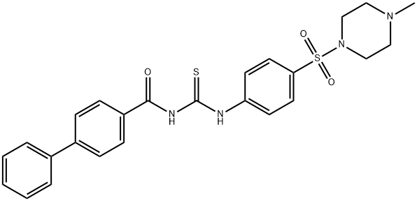 N-[({4-[(4-methyl-1-piperazinyl)sulfonyl]phenyl}amino)carbonothioyl]-4-biphenylcarboxamide Struktur