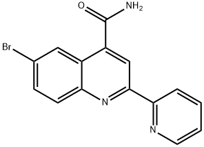 6-Bromo-2-pyridin-2-yl-quinoline-4-carboxylic acid amide Struktur