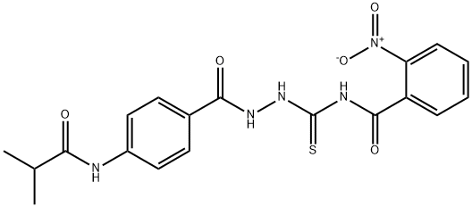 N-[[[4-(2-methylpropanoylamino)benzoyl]amino]carbamothioyl]-2-nitrobenzamide Struktur