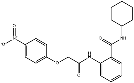 N-cyclohexyl-2-{[(4-nitrophenoxy)acetyl]amino}benzamide Struktur