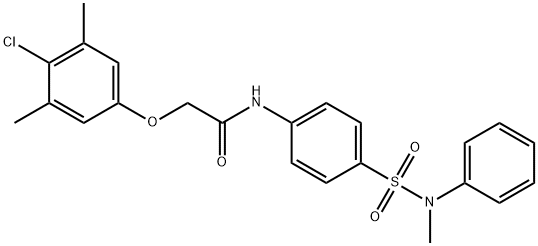 2-(4-chloro-3,5-dimethylphenoxy)-N-[4-[methyl(phenyl)sulfamoyl]phenyl]acetamide Struktur