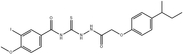 N-({2-[(4-sec-butylphenoxy)acetyl]hydrazino}carbonothioyl)-3-iodo-4-methoxybenzamide Struktur