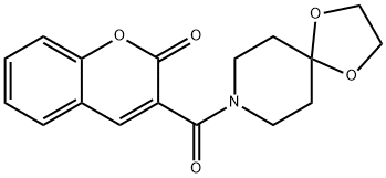 3-(1,4-dioxa-8-azaspiro[4.5]decane-8-carbonyl)chromen-2-one Struktur