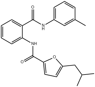 N-{2-[(3-methylphenyl)carbamoyl]phenyl}-5-(2-methylpropyl)furan-2-carboxamide Struktur