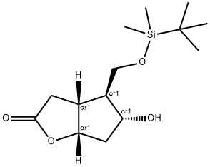 (3aR,4S,5R,6aS)-4-(tert-Butyldimethylsilyloxy)methyl-5-hydroxy-hexahydro-2H-cyclopenta[b]furan-2-one Struktur