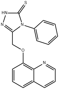 3H-1,2,4-Triazole-3-thione,2,4-dihydro-4-phenyl-5-[(8-quinolinyloxy)methyl]- Struktur