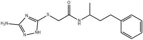 2-[(5-amino-1H-1,2,4-triazol-3-yl)sulfanyl]-N-(4-phenylbutan-2-yl)acetamide Struktur