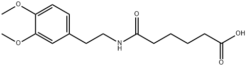 Hexanoic acid, 6-[[2-(3,4-dimethoxyphenyl)ethyl]amino]-6-oxo- Struktur