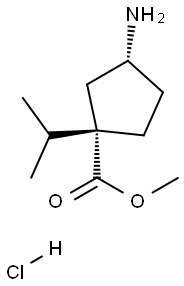 methyl(1S,3R)-3-amino-1-isopropylcyclopentane-1-carboxylate hydrochloride Struktur