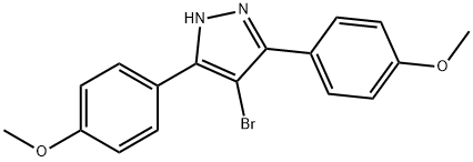 4-bromo-3,5-bis(4-methoxyphenyl)-1H-pyrazole Struktur