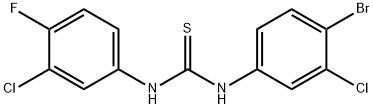 1-(4-bromo-3-chlorophenyl)-3-(3-chloro-4-fluorophenyl)thiourea Struktur