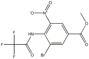 Benzoic acid, 3-bromo-5-nitro-4-[(trifluoroacetyl)amino]-, methyl ester Struktur