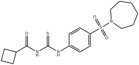 N-({[4-(1-azepanylsulfonyl)phenyl]amino}carbonothioyl)cyclobutanecarboxamide Struktur