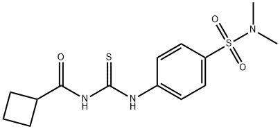 N-[({4-[(dimethylamino)sulfonyl]phenyl}amino)carbonothioyl]cyclobutanecarboxamide Struktur