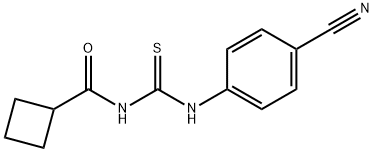 N-{[(4-cyanophenyl)amino]carbonothioyl}cyclobutanecarboxamide Struktur