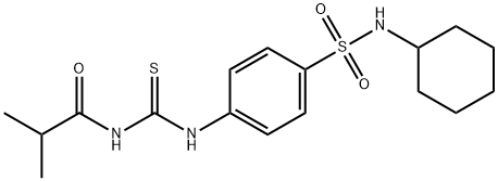 N-[({4-[(cyclohexylamino)sulfonyl]phenyl}amino)carbonothioyl]-2-methylpropanamide Struktur