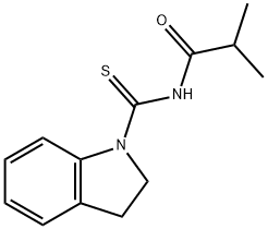 N-(2,3-dihydro-1H-indol-1-ylcarbonothioyl)-2-methylpropanamide Struktur