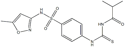 2-methyl-N-[[4-[(5-methyl-1,2-oxazol-3-yl)sulfamoyl]phenyl]carbamothioyl]propanamide Struktur