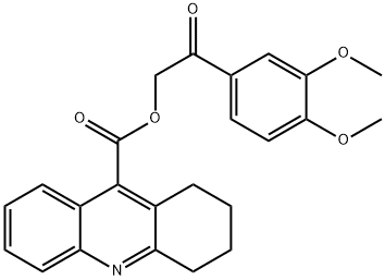 2-(3,4-dimethoxyphenyl)-2-oxoethyl 1,2,3,4-tetrahydro-9-acridinecarboxylate Struktur