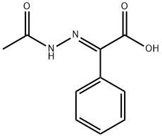 Benzeneacetic acid, a-(2-acetylhydrazinylidene)- Struktur