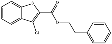 2-phenylethyl 3-chloro-1-benzothiophene-2-carboxylate Struktur