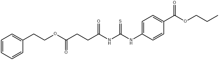 propyl 4-[({[4-oxo-4-(2-phenylethoxy)butanoyl]amino}carbonothioyl)amino]benzoate Struktur