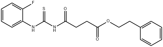 2-phenylethyl 4-({[(2-fluorophenyl)amino]carbonothioyl}amino)-4-oxobutanoate Struktur